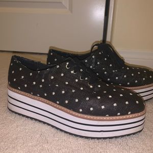 Zara black and White loafers